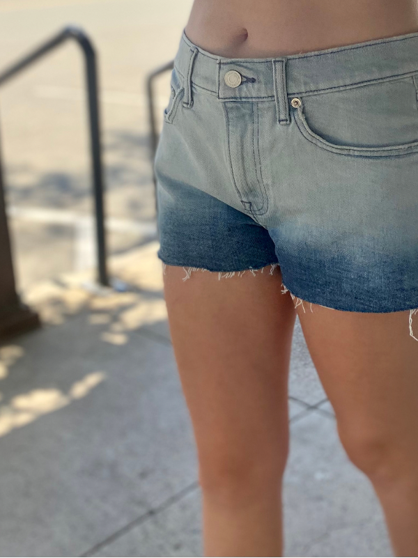 Lucky Mid Rise Ombre Denim Shorts