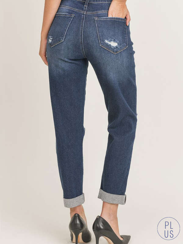 Risen High Rise Plus Size Mom Jeans