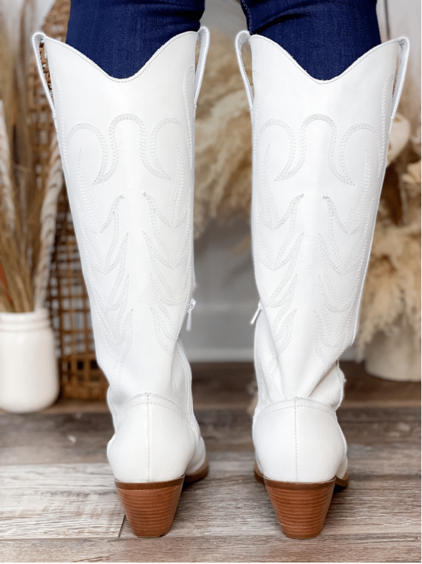 Matisse Agency White Knee High Western Boots